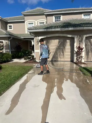 Freshly sealed parking lot with clear lines in Cape Coral