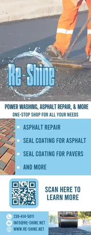Brochure detailing Re-Shine's asphalt and pressure washing services